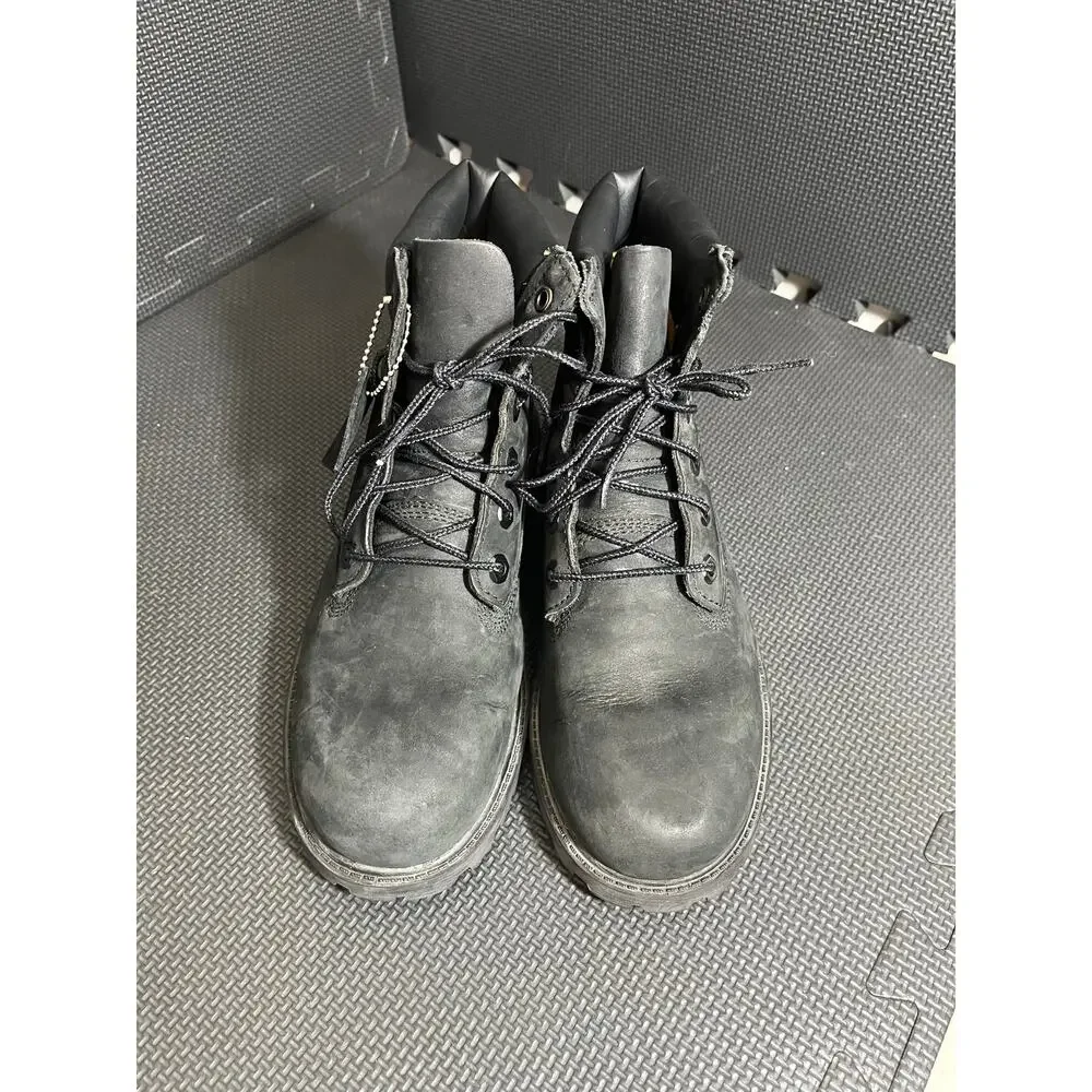 Timberland Black Leather Suede Waterproof‎ Lace Up Boots Kids 6.5 Womens 7.5